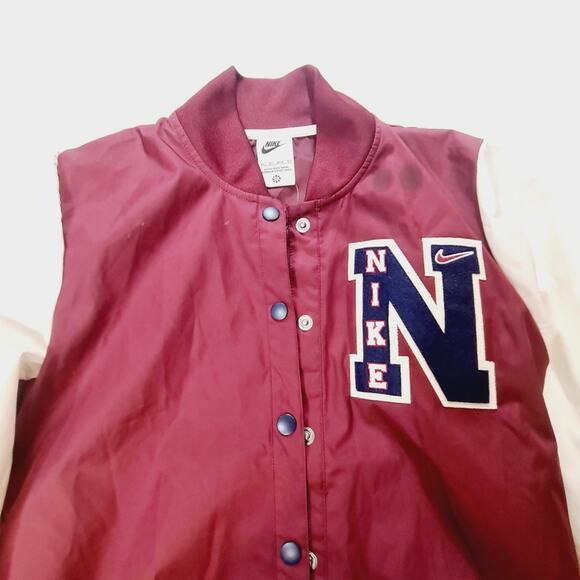 Nike NSW Varsity Jacket in Dark Beetroot & Sail - Picture 4 of 16